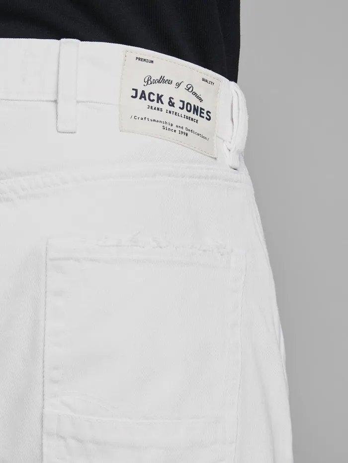 Tapered Jeans JACK and JONES Mens FRANK LEEN CJ 454 TAPERED FIT JEANS White White Denim