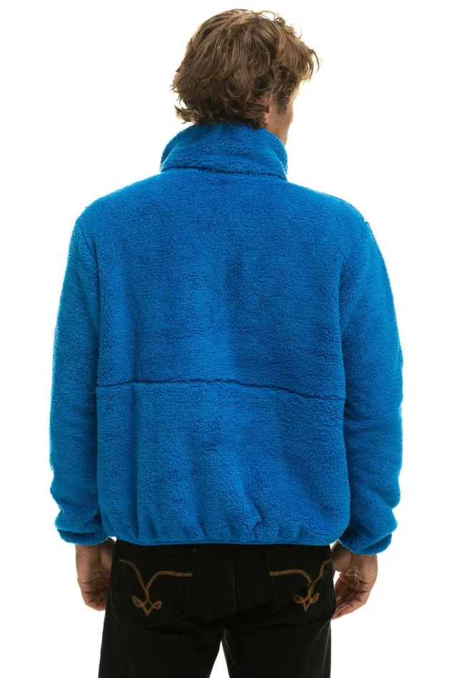 Teddy Unisex Half Zip Jacket 8211 Blue Cina WomenMen Aviator Nation Teddy Jackets