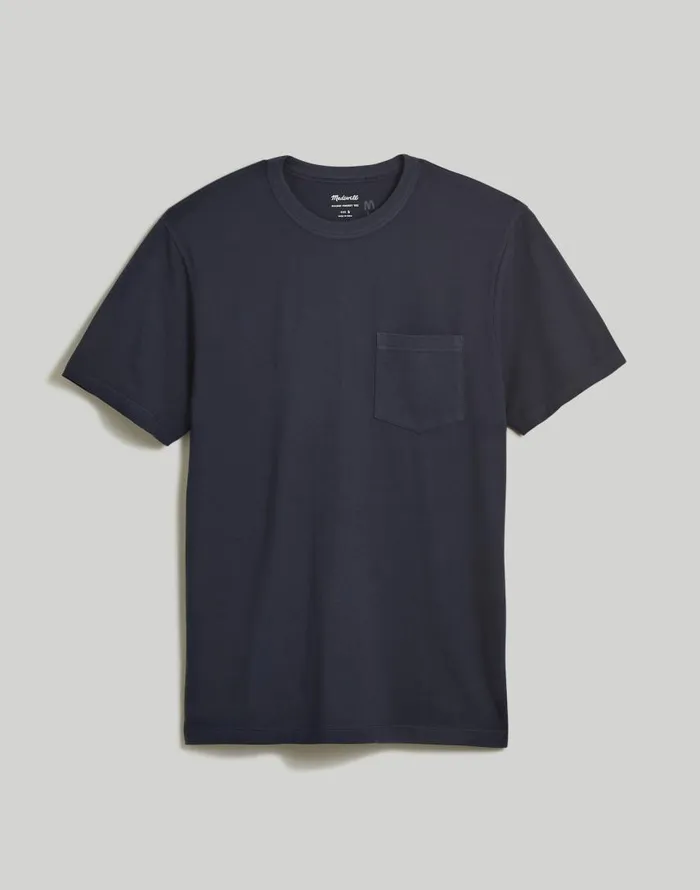 Tees Men Madewell GarmentDyed Allday Crewneck Pocket Tee Twilight