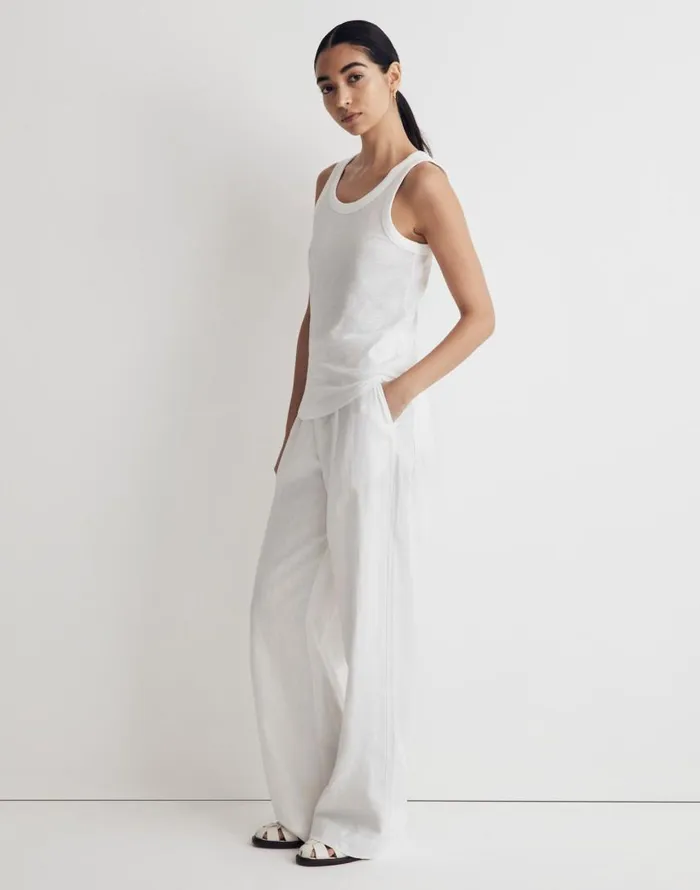 Tees Women Madewell Whisper Cotton Scoopneck Tank Top Optic White