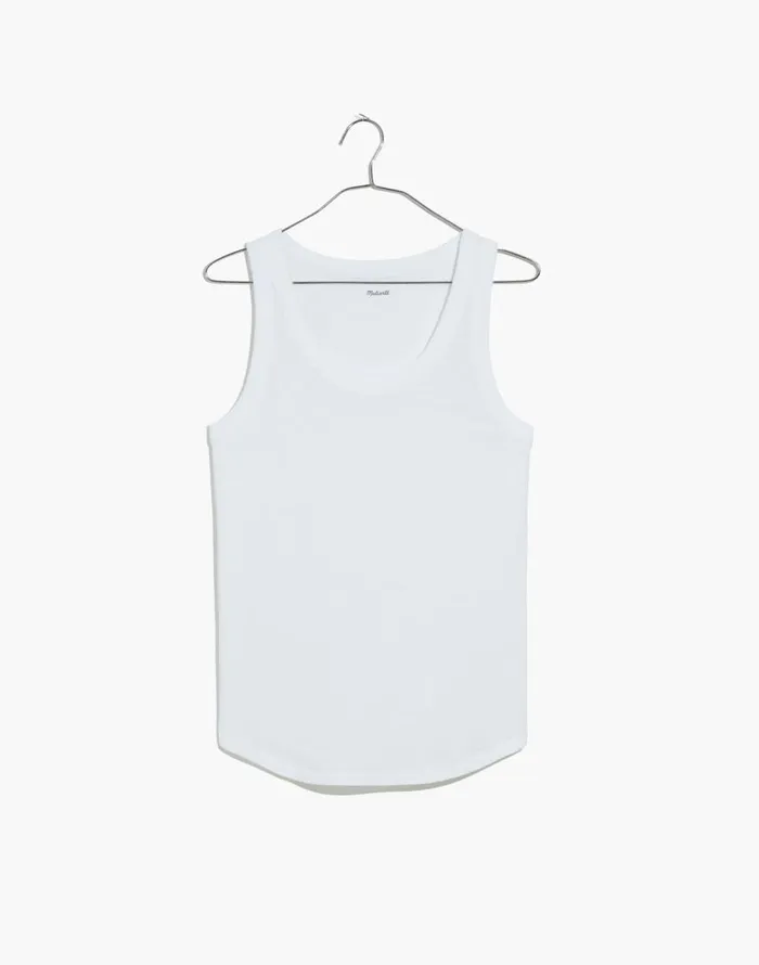 Tees Women Madewell Whisper Cotton Scoopneck Tank Top Optic White