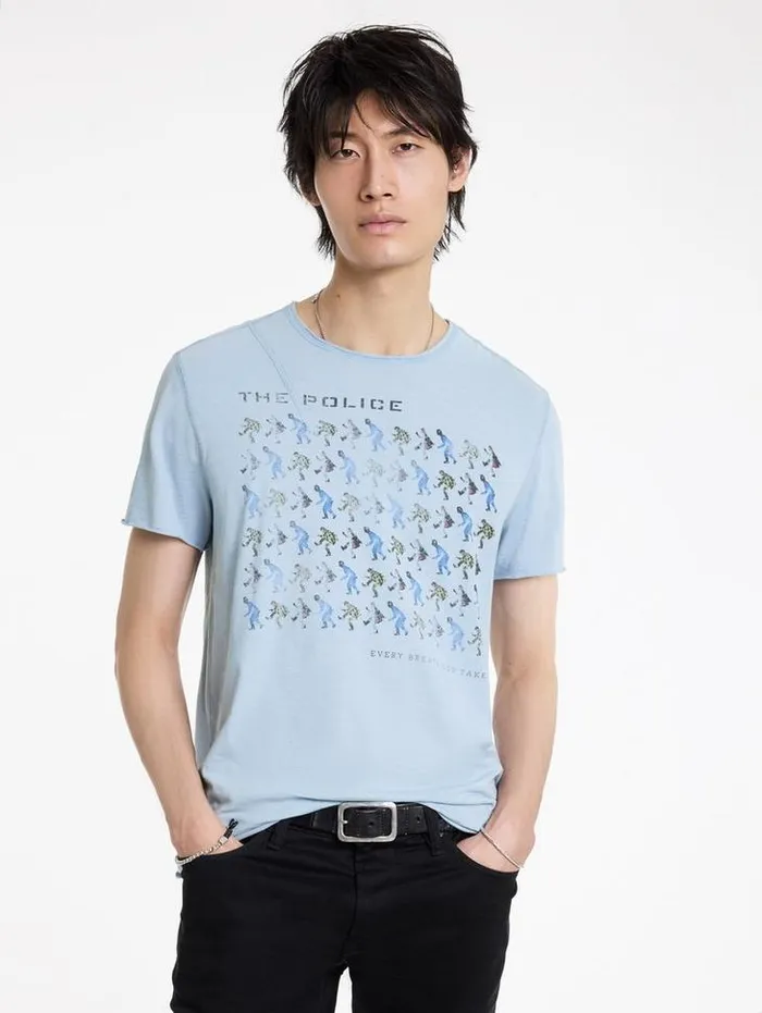 THE POLICE BAND TEE Cement Wht Men John Varvatos Graphic Tees
