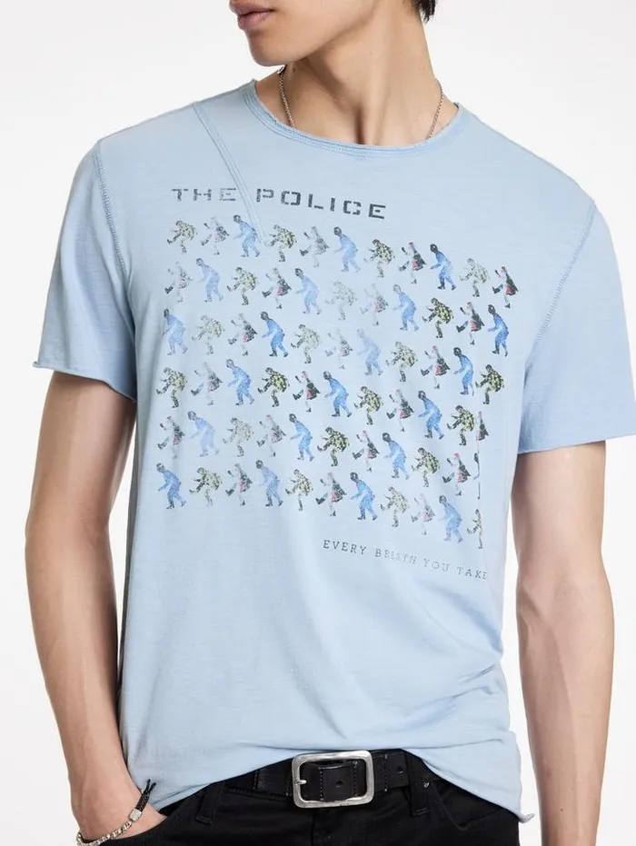 THE POLICE BAND TEE Cement Wht Men John Varvatos Graphic Tees