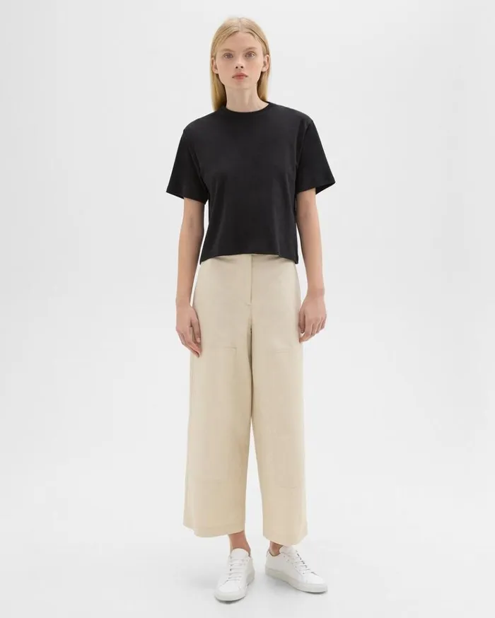 Theory Boxy Tee In Cotton Jersey Black Women TShirts Tank Tops