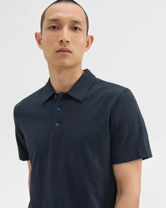Theory Bron Polo Shirt In Cosmos Slub Cotton Eclipse Men TShirts Polos Theory Bron Polo Shirt In Cosmos Slub Cotton Eclipse Men TShirts Polos