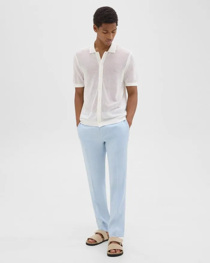 Theory Cairn ShortSleeve Shirt In Cotton Ivory Men Shirts Theory Cairn ShortSleeve Shirt In Cotton Ivory Men Shirts