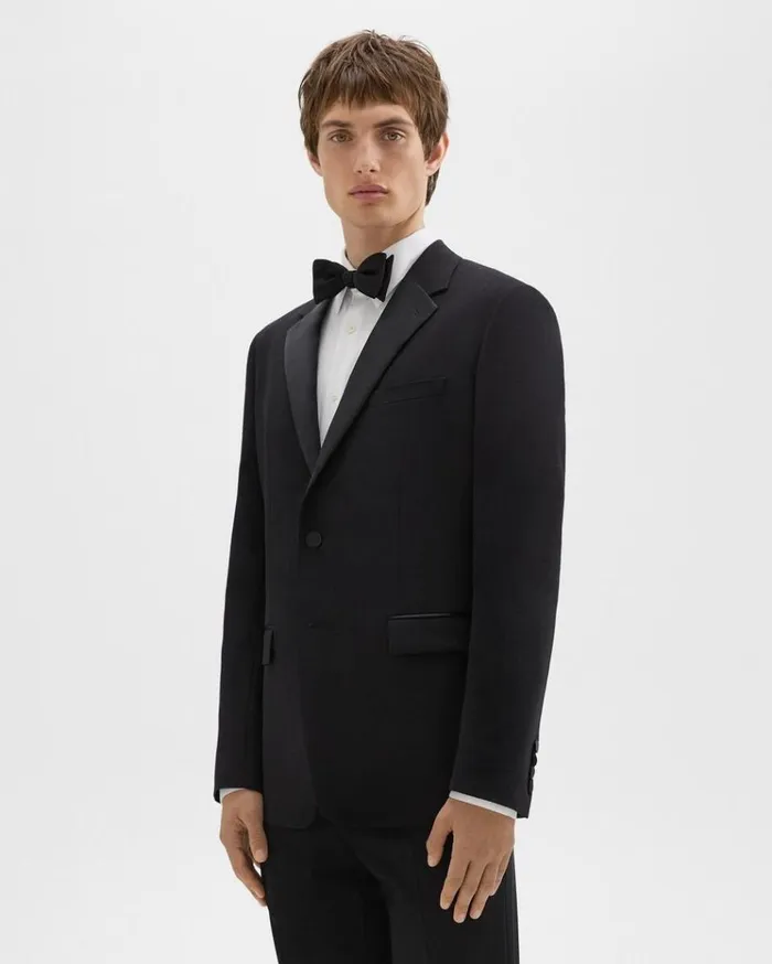 Theory Chambers Tuxedo Blazer In Stretch Wool Black Men Blazers Jackets