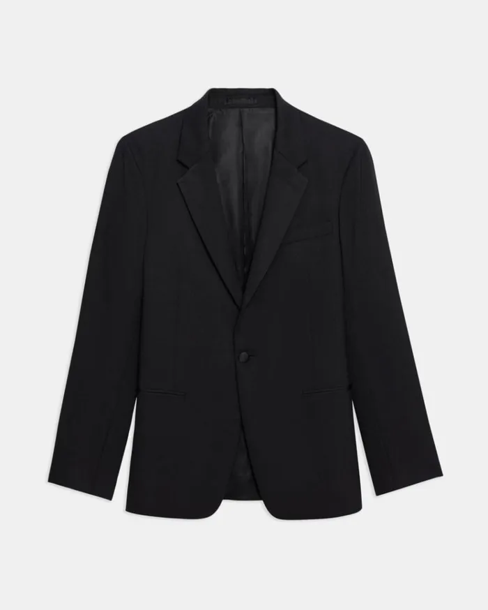 Theory Chambers Tuxedo Blazer In Stretch Wool Black Men Blazers Jackets