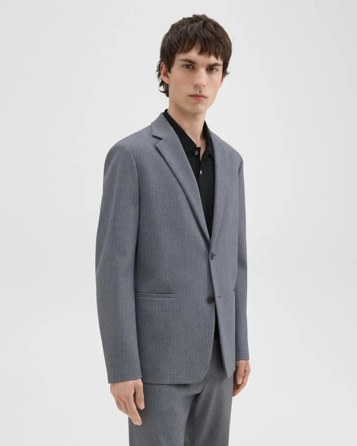 Theory Clinton Blazer In Herringbone Precision Ponte Grey Melange Men Blazers Jackets Theory Clinton Blazer In Herringbone Precision Ponte Grey Melange Men Blazers Jackets