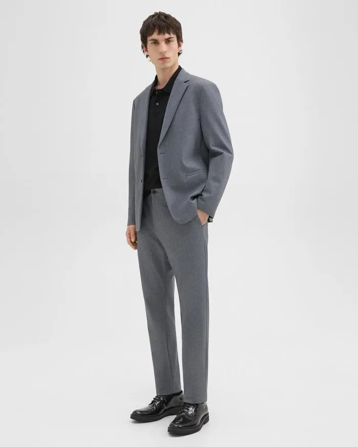 Theory Clinton Blazer In Herringbone Precision Ponte Grey Melange Men Blazers Jackets Theory Clinton Blazer In Herringbone Precision Ponte Grey Melange Men Blazers Jackets