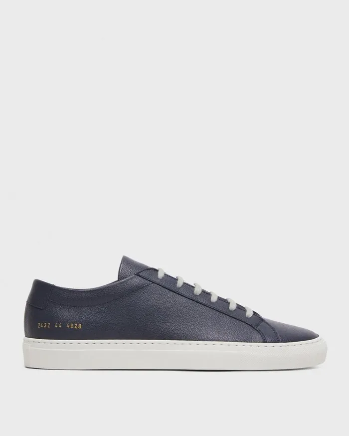 Theory Common Projects Mens Original Achilles Sneakers Navy Men Shoes