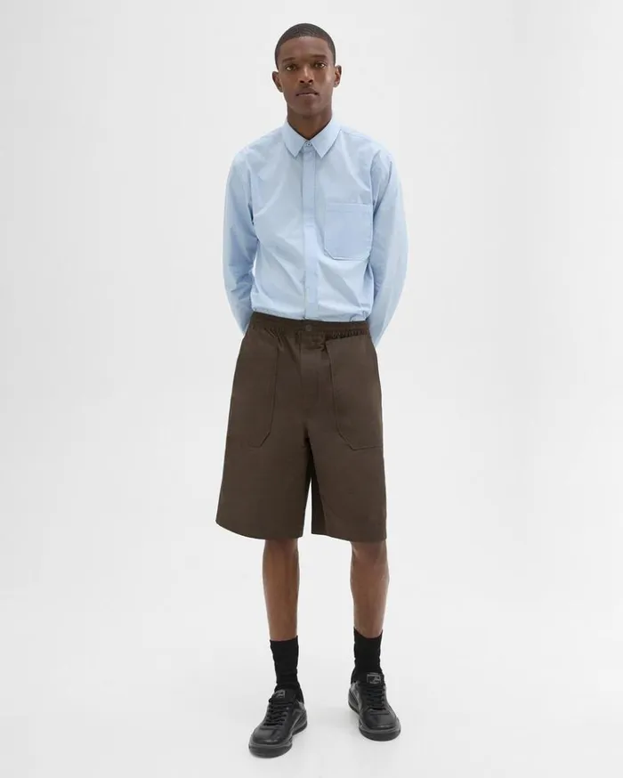 Theory CottonBlend PullOn Short Deep Tundra Men Shorts