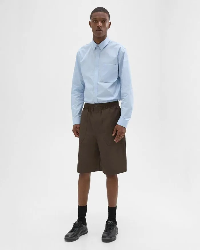 Theory CottonBlend PullOn Short Deep Tundra Men Shorts