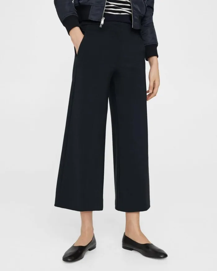 Theory Cropped WideLeg Pant In Precision Ponte Baltic Women Pants Theory Cropped WideLeg Pant In Precision Ponte Baltic Women Pants