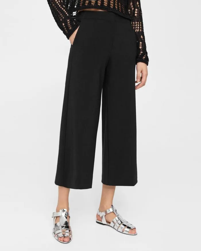 Theory Cropped WideLeg Pant In Precision Ponte Black Women Pants Theory Cropped WideLeg Pant In Precision Ponte Black Women Pants