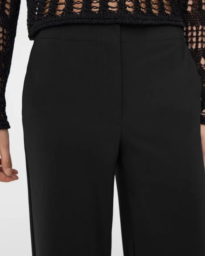 Theory Cropped WideLeg Pant In Precision Ponte Black Women Pants Theory Cropped WideLeg Pant In Precision Ponte Black Women Pants