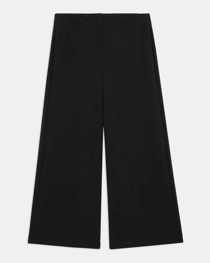 Theory Cropped WideLeg Pant In Precision Ponte Black Women Pants Theory Cropped WideLeg Pant In Precision Ponte Black Women Pants