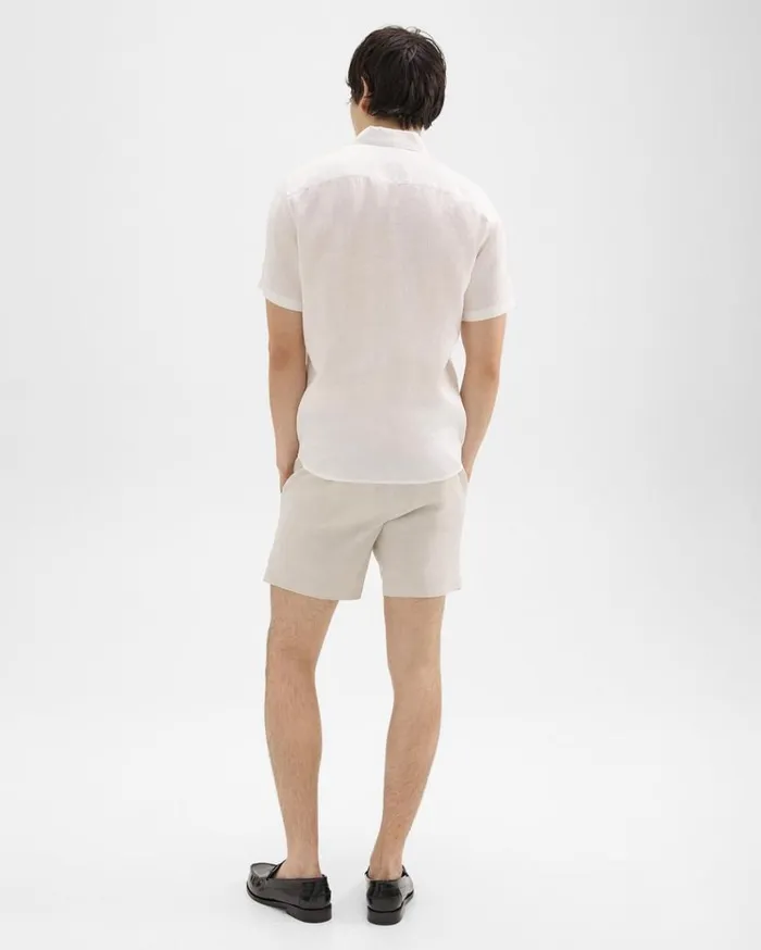 Theory Curtis 7034 Drawstring Short In Good Linen Sand Men Shorts