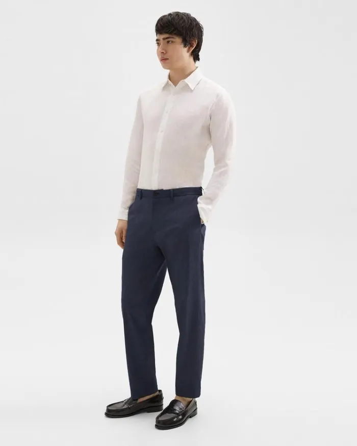 Theory Curtis Drawstring Pant In Good Linen Space Men Pants