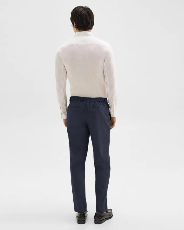 Theory Curtis Drawstring Pant In Good Linen Space Men Pants