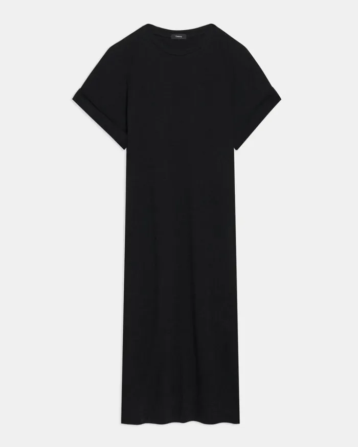 Theory Dolman Sleeve Dress In Lyocell Jersey Black Women Dresses Theory Dolman Sleeve Dress In Lyocell Jersey Black Women Dresses