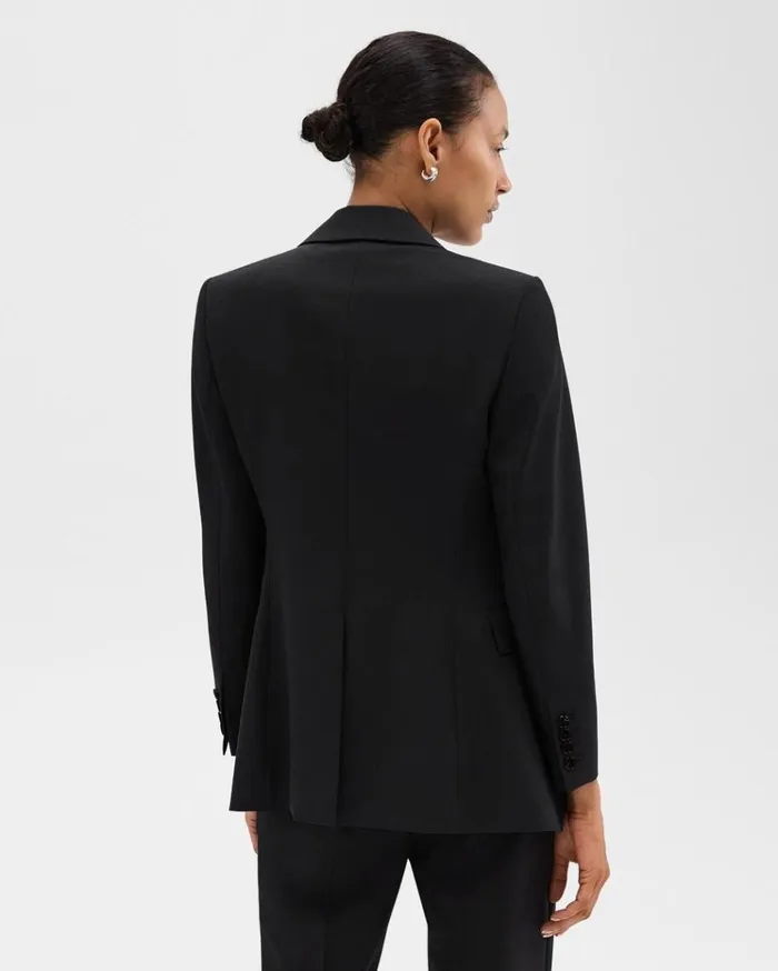 Theory Etiennette Blazer In Good Wool Black Women Blazers Jackets