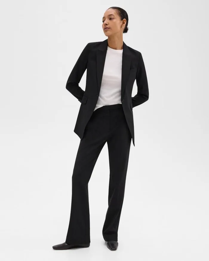 Theory Etiennette Blazer In Good Wool Black Women Blazers Jackets
