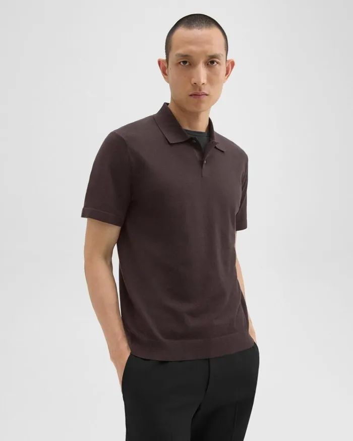 Theory Goris Polo Shirt In Light Bilen Hickory Men Sweaters Cardigans Theory Goris Polo Shirt In Light Bilen Hickory Men Sweaters Cardigans