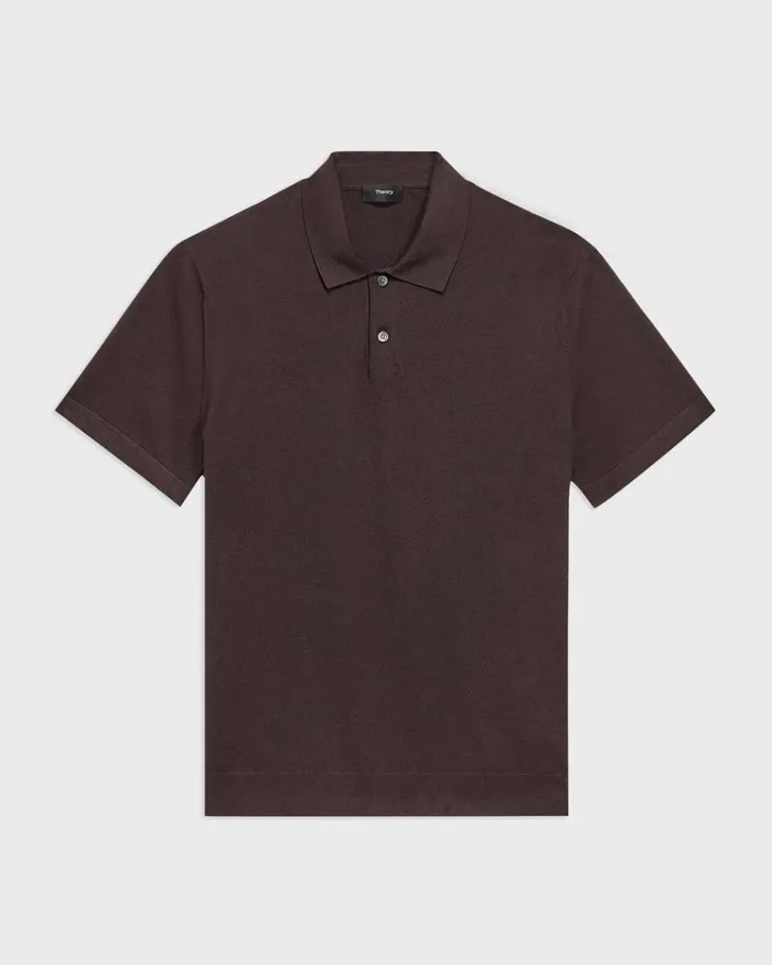 Theory Goris Polo Shirt In Light Bilen Hickory Men Sweaters Cardigans Theory Goris Polo Shirt In Light Bilen Hickory Men Sweaters Cardigans