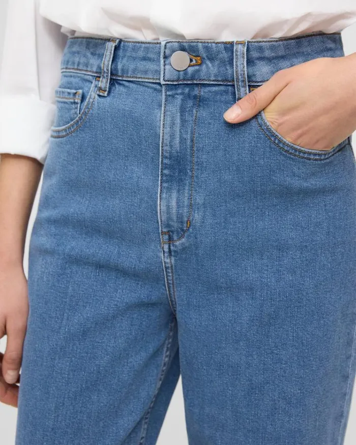 Theory HighWaist StraightLeg Jean In Stretch Denim Washed Indigo Women Pants Theory HighWaist StraightLeg Jean In Stretch Denim Washed Indigo Women Pants