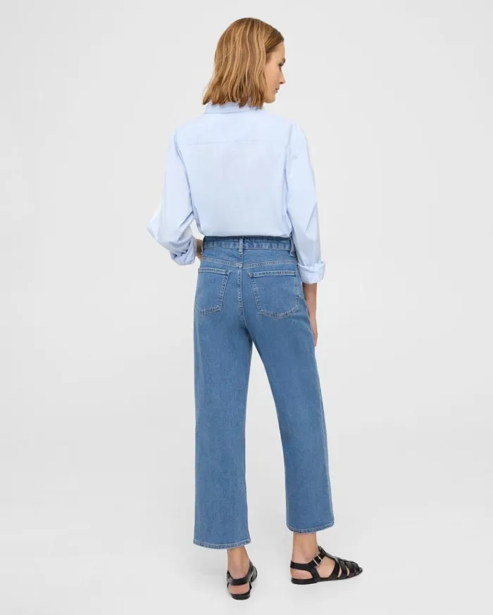 Theory HighWaist StraightLeg Jean In Stretch Denim Washed Indigo Women Pants Theory HighWaist StraightLeg Jean In Stretch Denim Washed Indigo Women Pants