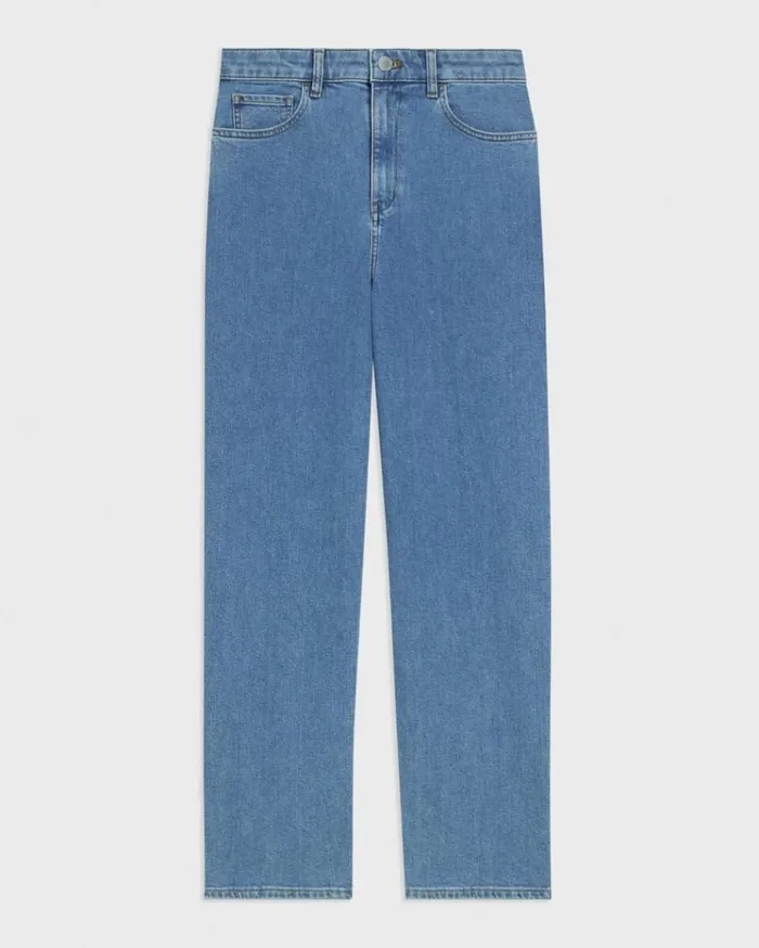 Theory HighWaist StraightLeg Jean In Stretch Denim Washed Indigo Women Pants Theory HighWaist StraightLeg Jean In Stretch Denim Washed Indigo Women Pants