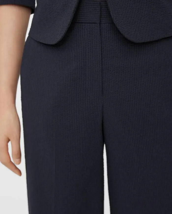 Theory HighWaist WideLeg Pant In Seersucker Navy Women Pants Theory HighWaist WideLeg Pant In Seersucker Navy Women Pants