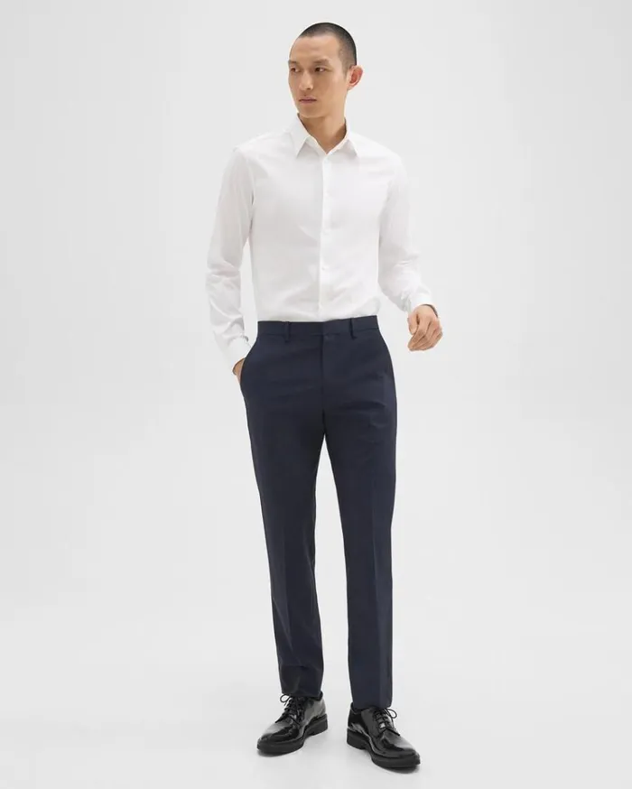 Theory Mayer Pant In Stretch Wool Navy Men Pants
