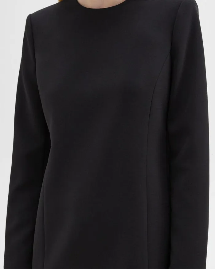 Theory Mini Tunic Dress In Crepe Black Women Dresses Theory Mini Tunic Dress In Crepe Black Women Dresses