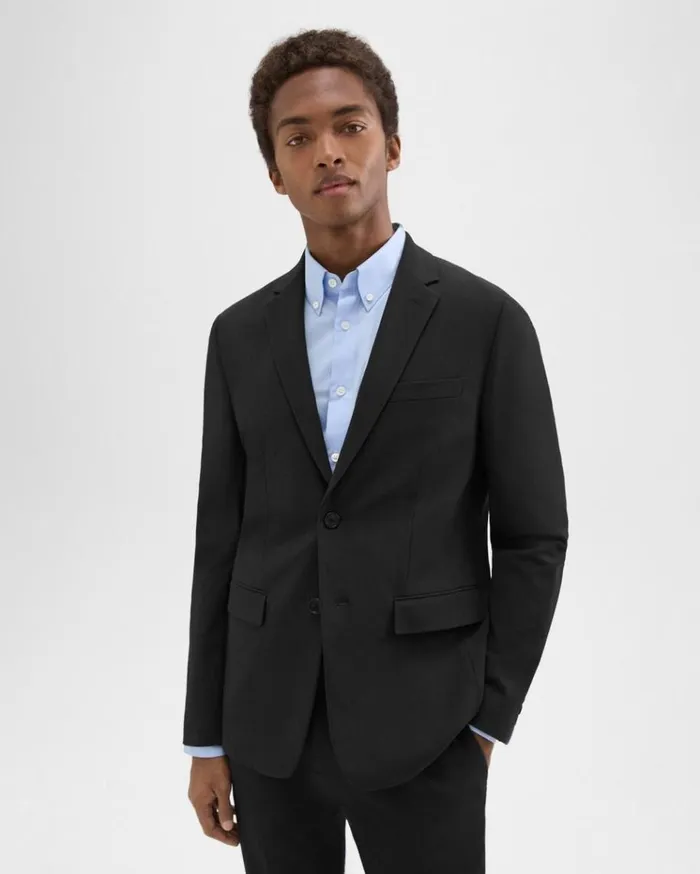 Theory Morton Blazer In Stretch Cotton Black Men Blazers Jackets Theory Morton Blazer In Stretch Cotton Black Men Blazers Jackets