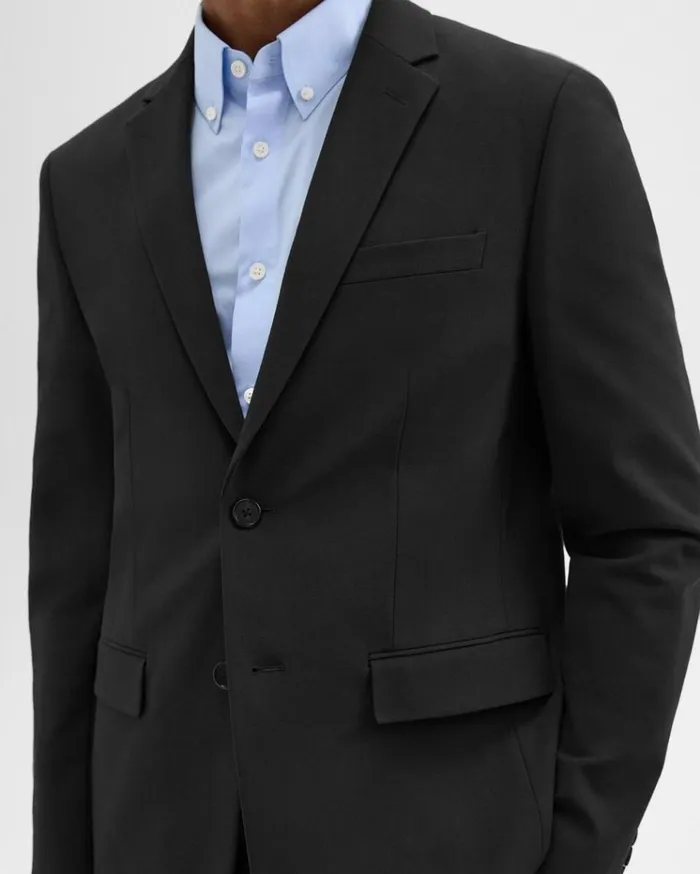 Theory Morton Blazer In Stretch Cotton Black Men Blazers Jackets Theory Morton Blazer In Stretch Cotton Black Men Blazers Jackets