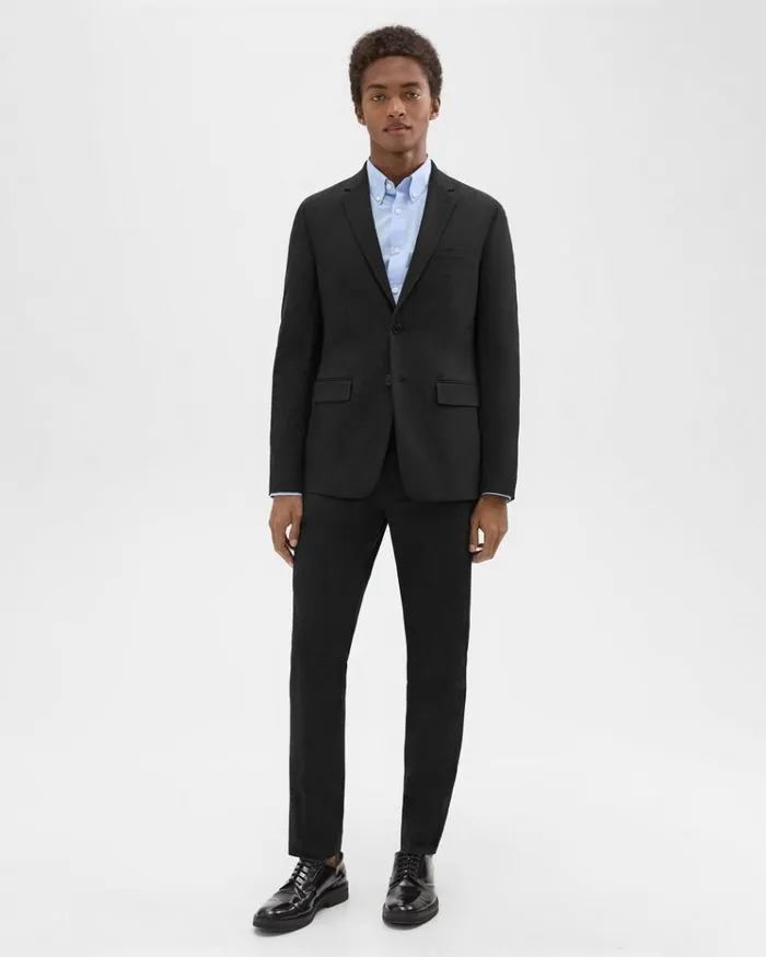 Theory Morton Blazer In Stretch Cotton Black Men Blazers Jackets Theory Morton Blazer In Stretch Cotton Black Men Blazers Jackets
