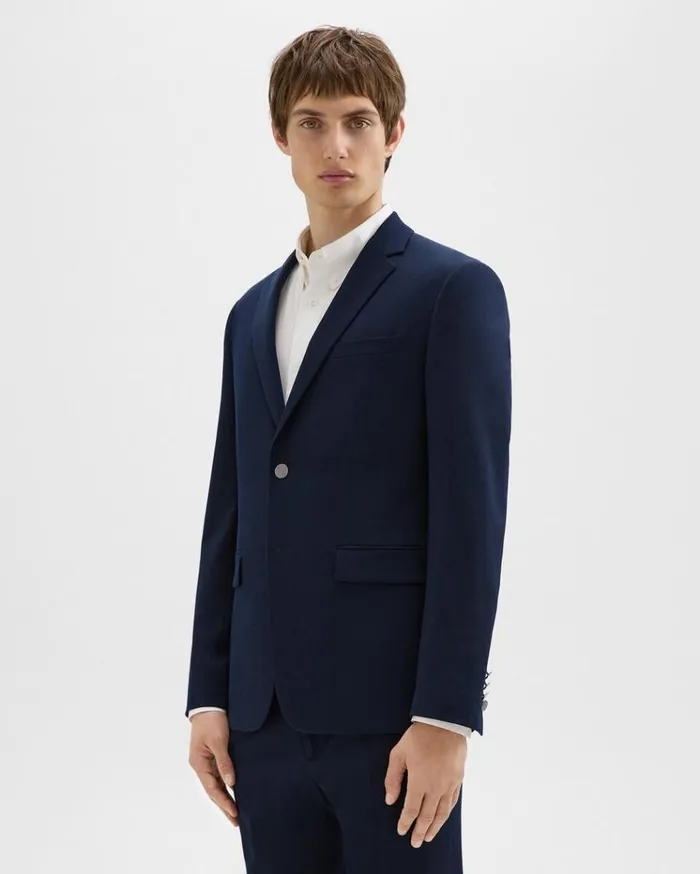 Theory Morton Blazer In Textured Gabardine Baltic Men Blazers Jackets Theory Morton Blazer In Textured Gabardine Baltic Men Blazers Jackets