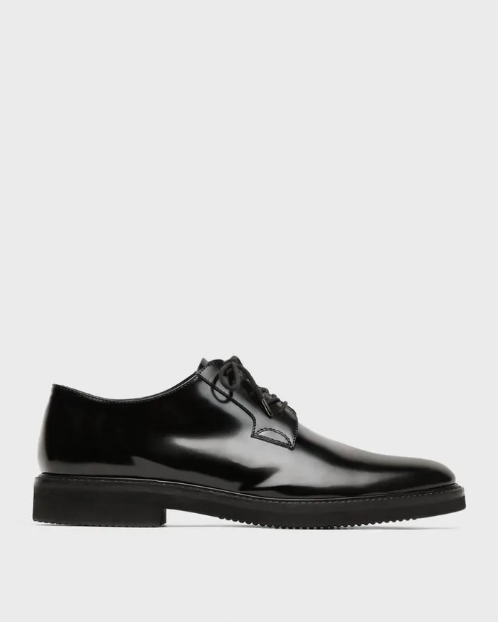 Theory Oxford Shoe In Leather Black Men Shoes