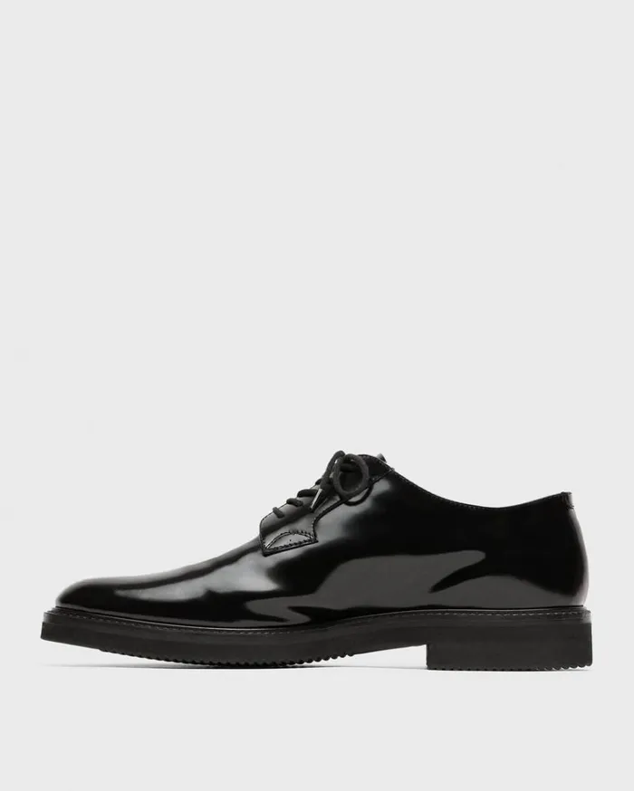 Theory Oxford Shoe In Leather Black Men Shoes