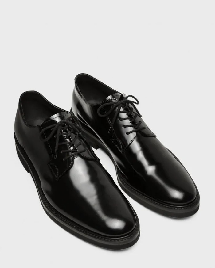 Theory Oxford Shoe In Leather Black Men Shoes