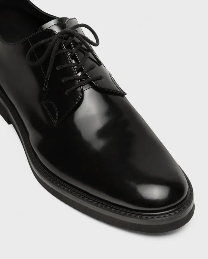 Theory Oxford Shoe In Leather Black Men Shoes