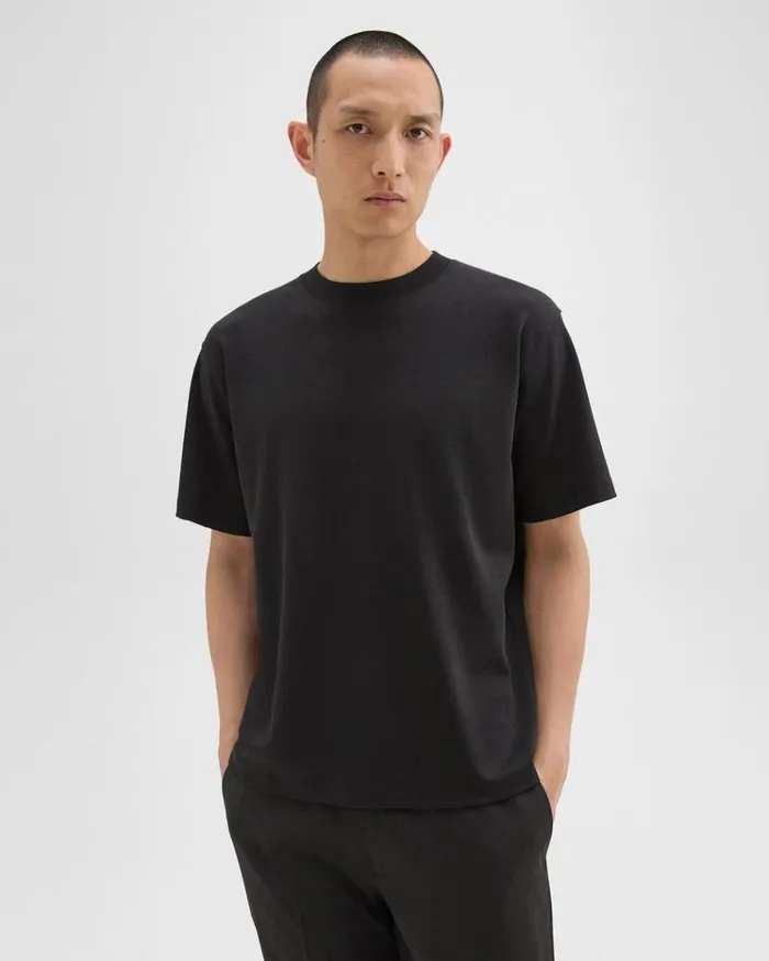 Theory Relaxed Tee In Cotton Jersey Black Men TShirts Polos