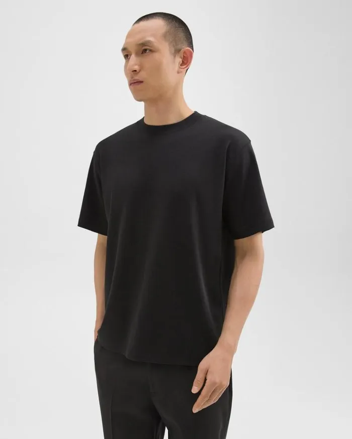 Theory Relaxed Tee In Cotton Jersey Black Men TShirts Polos