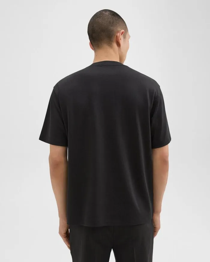 Theory Relaxed Tee In Cotton Jersey Black Men TShirts Polos
