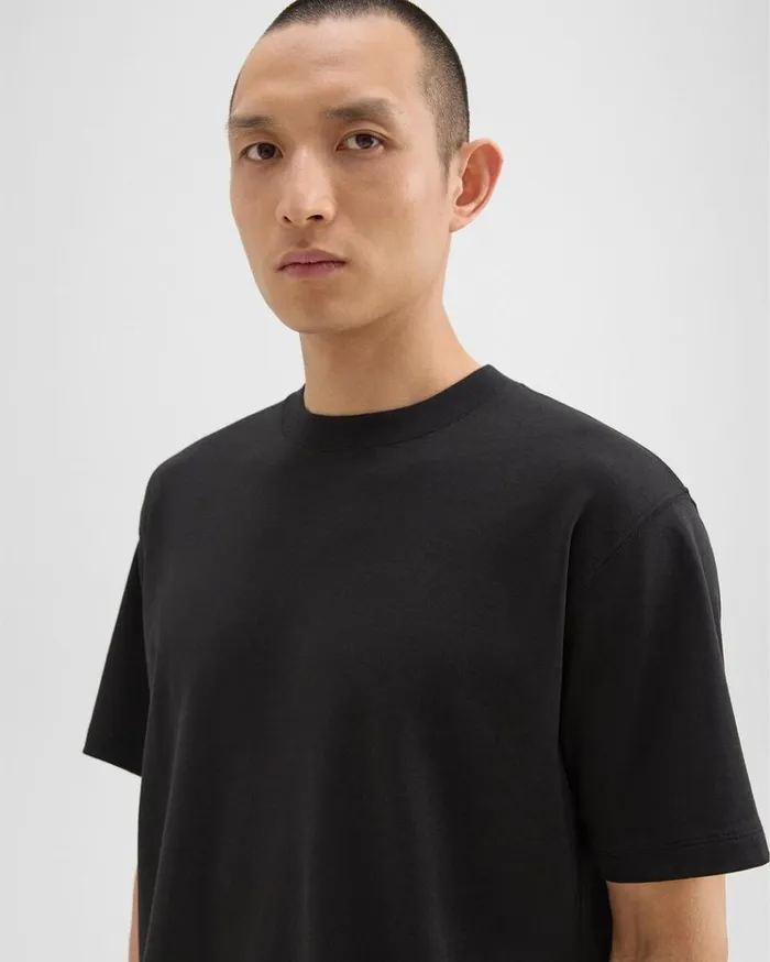 Theory Relaxed Tee In Cotton Jersey Black Men TShirts Polos