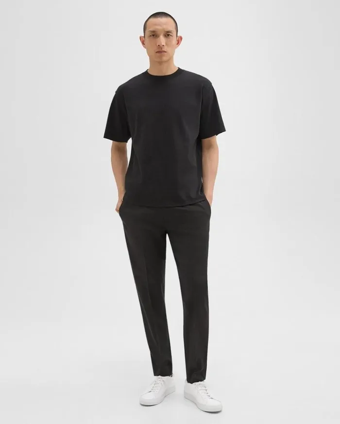 Theory Relaxed Tee In Cotton Jersey Black Men TShirts Polos