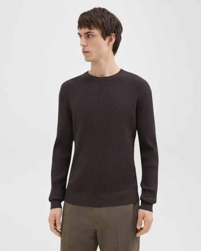 Theory Riland Sweater In Light Bilen Hickory Men Sweaters Cardigans Theory Riland Sweater In Light Bilen Hickory Men Sweaters Cardigans