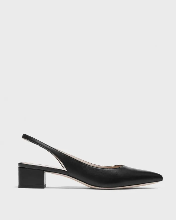 Theory Slingback Pump In Leather Black Women Shoes